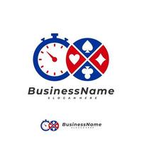Poker Time logo vector template, Creative Domino logo design concepts