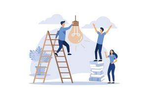 vector illustration, online assistant at work. promotion in the network. manager at remote work, searching for new ideas solutions, working together in the company, brainstorming