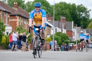 Cardiff, Wales, UK, 2015. Cyclists in the Velothon Cycling Event photo