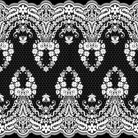 Abstract seamless lace pattern with flowers vector