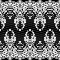 Abstract seamless lace pattern with flowers vector