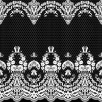 Abstract seamless lace pattern with flowers vector