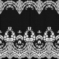 Abstract seamless lace pattern with flowers vector