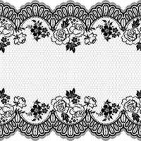 Abstract seamless lace pattern with flowers vector