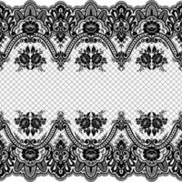 Abstract seamless lace pattern with flowers vector