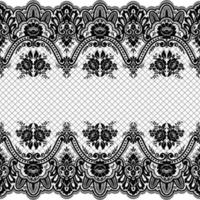 Abstract seamless lace pattern with flowers vector