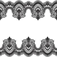 Abstract seamless lace pattern with flowers vector