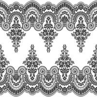Abstract seamless lace pattern with flowers vector
