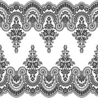 Abstract seamless lace pattern with flowers vector