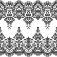 Abstract seamless lace pattern with flowers vector