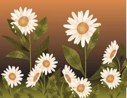 natural background with hand drawn flowers vector