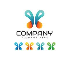 Modern butterfly logo vector