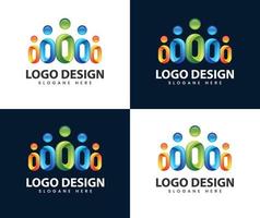 Abstract people usable for teamwork and family logo vector