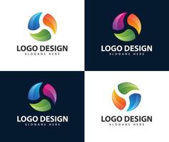 Abstract circle swirl logo design vector