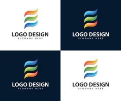 Abstract modern e logo design vector