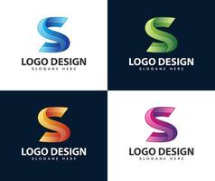 Modern 3d letter s logo design vector