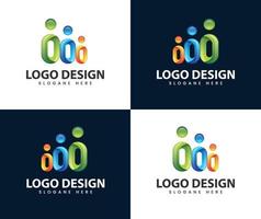 Family creative people logo design vector