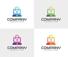 Online shop logo designs template vector
