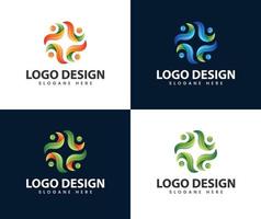 logotipo del equipo creativo icono de cuatro personas logotipo de la comunidad vector