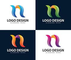 Initial letter mark n logo design vector