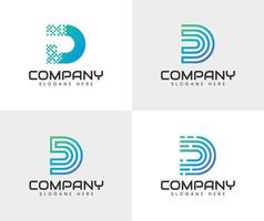 Collection of letter d logo vector