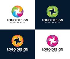Abstract circle water wave wind sphere logo design