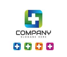 Pharmacy logo medicine cross abstract colourful logo vector