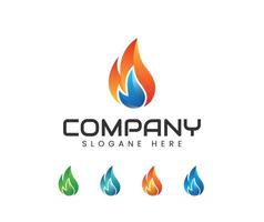 Fire flame logo design vector