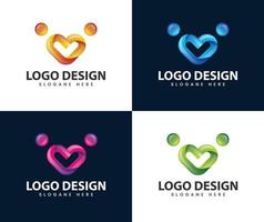 Partnership community people care logo vector