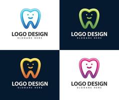 Happy dental clinic logo vector