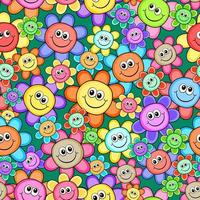 Happy Flowers Seamless Floral Pattern vector