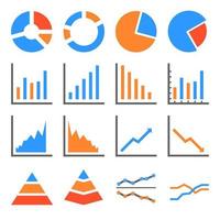 diagram icon set vector