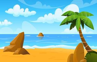 Scenery of Beautiful Beach Background vector