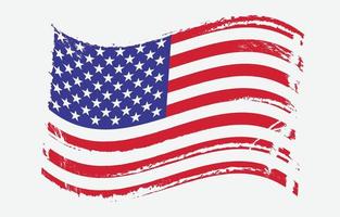 Distressed American Flag on White Background vector