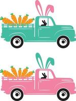 Easter Truck Carrot Bunny File vector