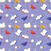 Hand drawn end of school seamless pattern. Vector illustration.