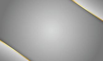 Gray metallic background with gray metallic and shiny gold line. vector