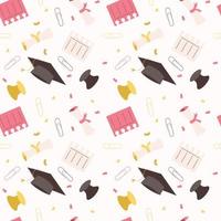 Hand drawn end of school seamless pattern. vector