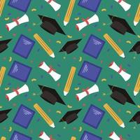 Hand drawn end of school seamless pattern. vector