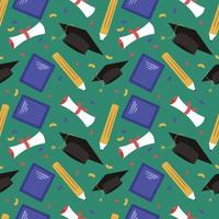 Hand drawn end of school seamless pattern. vector