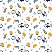 Hand drawn world bicycle day pattern. vector