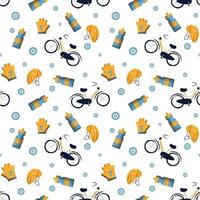 Hand drawn world bicycle day pattern. vector