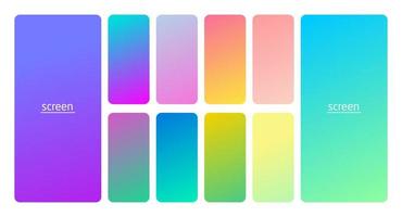 Pastel gradient smooth and soft vibrant color background set. vector