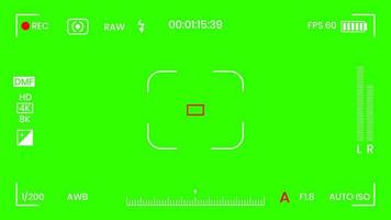 Green colored chroma key camera rec frame viewfinder overlay background screen flat style design vector illustration. Chroma key VFX screen camera overlay abstract background concept for video footage