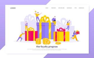 Earn loyalty program points and get online reward and gifts. vector