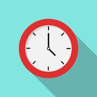 icono de reloj en estilo plano con sombra vector