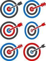 Flat target icon set with arrow vector