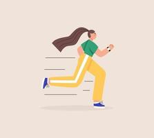 Woman character is running vector
