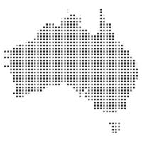 mapa de semitonos de australia. vector