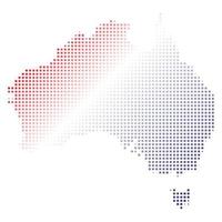 Halftone Australia Map. vector
